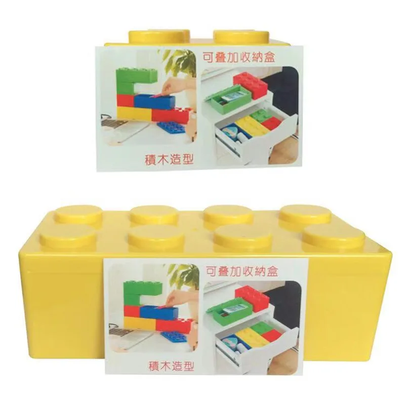 single sale building blocks shapes plastic box saving space storage box Educational Anime toys  for gift