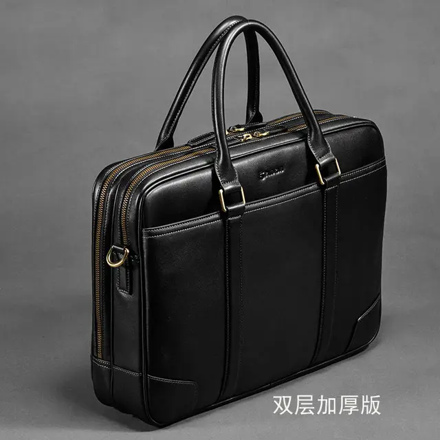 Aliexpress First Class 100 Genuine Leather Men Brand First Class 100 Genuine Leather Men Brand Business Handbag Soft Cow Computer Bags