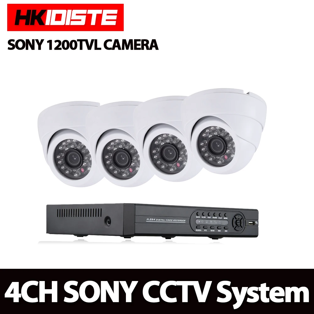  HDD 4CH H.264 DVR NVR sistema CCTV Onvif P2P 1080 P HDMI Sensor de Sony al aire libre IR HD 720 P 1