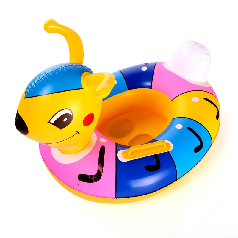 

Lovely Cute Inflatable Children Swimming Ring Handles Baby Toddler Safety Aid Float Seat Swim Ring Swim Accessories For Kids