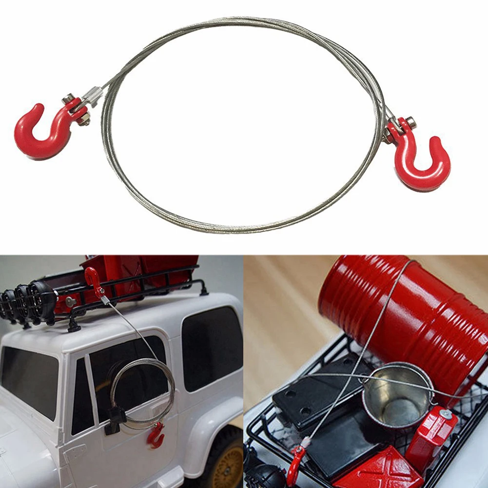 

RC Car Crawler Accessories Metal Tow Rope with Hook for 1/10 Tamiya CC01 SCX10