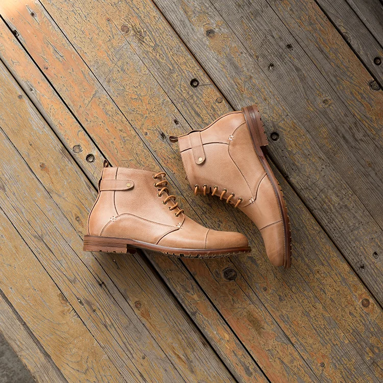 QYFCIOUFU/Новинка; мужские ботинки «Челси» из натуральной кожи; высококачественные ботильоны на шнуровке; модные повседневные ботинки в винтажном стиле