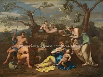

Canvas Art Red Picture Decor Livi Religious Painting Of The Virgin Mary Figure Follower Of Nicolas Poussin French