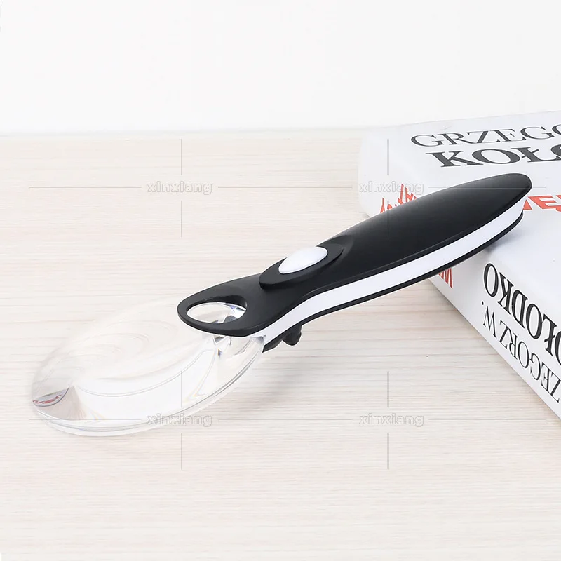 28890 10X 20X 2 LED light reading appreciation handheld magnifying glass Acrylic Optical High Lens with Two LED Lamps magnifiers