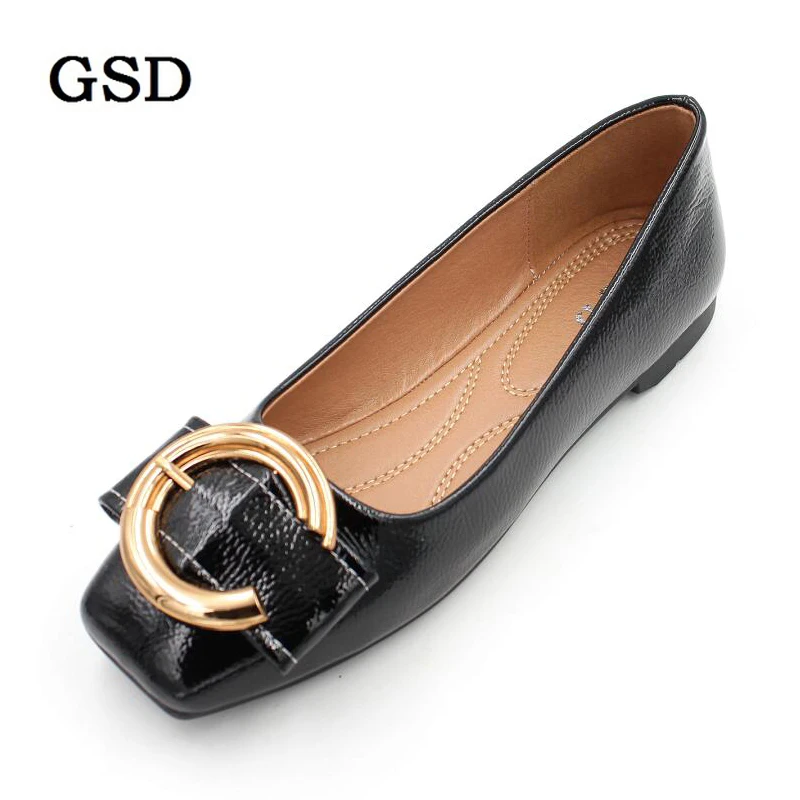 womens flat black patent shoes