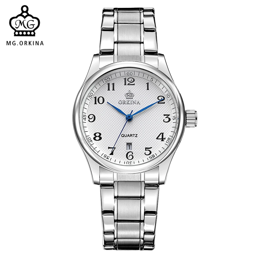 Мг. Часы ORKINA Мужские кварцевые с кожаным ремешком классические дизайнерские