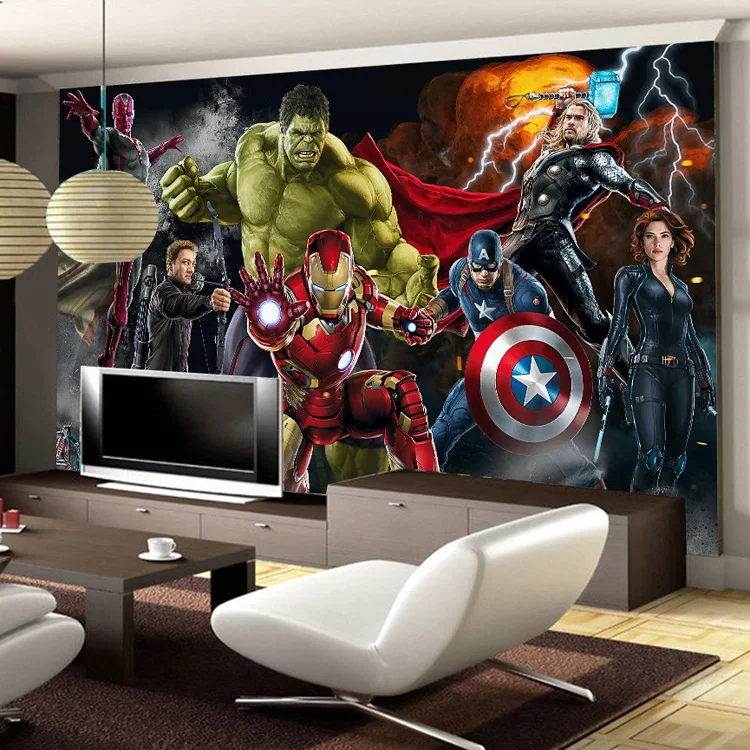 Мстители фото обои на заказ 3D обои для стен Халк Железный человек Капитан Америка настенная Фреска мальчик спальня гостиная дизайнер
