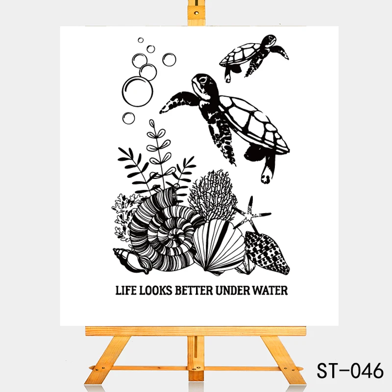 

AZSG Magical underwater world Clear Stamps For DIY Scrapbooking Rubber Stamp/ Seal Paper Craft Clear Stamp Card Making