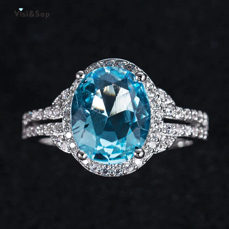 

Visisap Fashion Charming Oval Round Zircon Ring for Female White Gold Color Rings Wedding Engagement Jewelry Supplier B2031