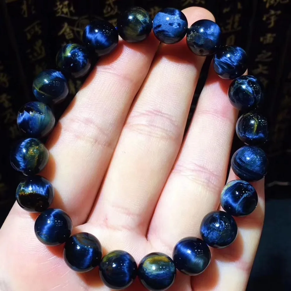 

Drop Shipping Aaaa Genuine Natural Blue Yellow 10mm Pietersite Gemstone Namibia Round Beads Cat Eye Bracelets Man Women