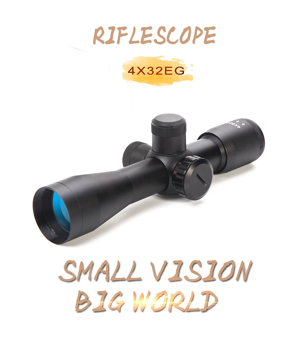 Тактический 4x32EG Rilescope охотничий прицел с подсветкой Регулировка прицелов дальномер для наружного страйкбол винтовка стрельба Монокуляр