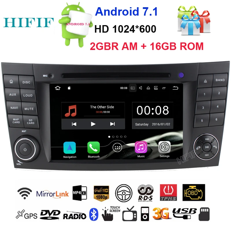 Top HIFIF 2G RAM 1024*600 Quad Core Android 7.12 Car DVD For Mercedes BENZ W211 E Class W219 CLS Player GPS 3G Radio Support DTV DAB 0
