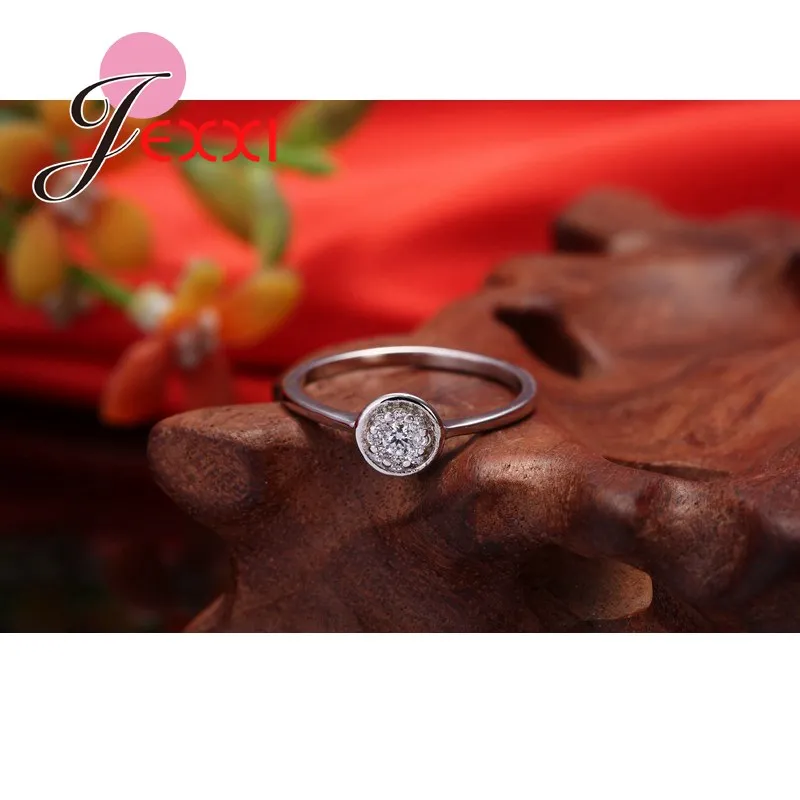 JEXXI Vintage S90 Silver Engagement Party Rings Women/Girls Size 7/8/9 New Fashion Design Wedding Finger Ring Jewelry