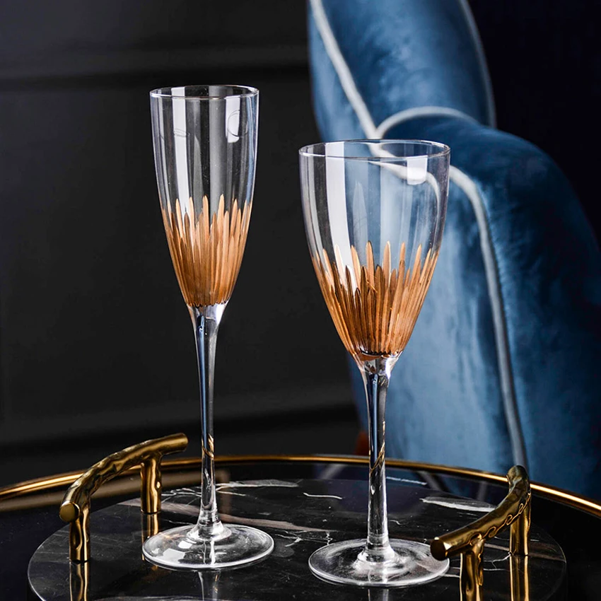 Высокое качество, Хрустальная стеклянная чашка, золотой бокал, бокал для вина, бокал для шампанского, es, креативный бар, вечерние, для отеля, дома, питьевая посуда