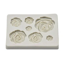 DIY силиконовые помадные формы цветочные розы формы 7 отверстий шоколадные формы торт для выпечки HFing