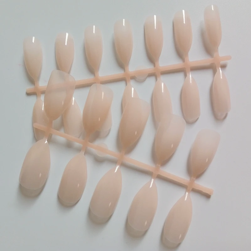 

24Pcs Shiny False Stiletto Nail Tips Clear Natural Fake Nail Tips DIY Nail Art Manicure Nails Tips Daily Style E051