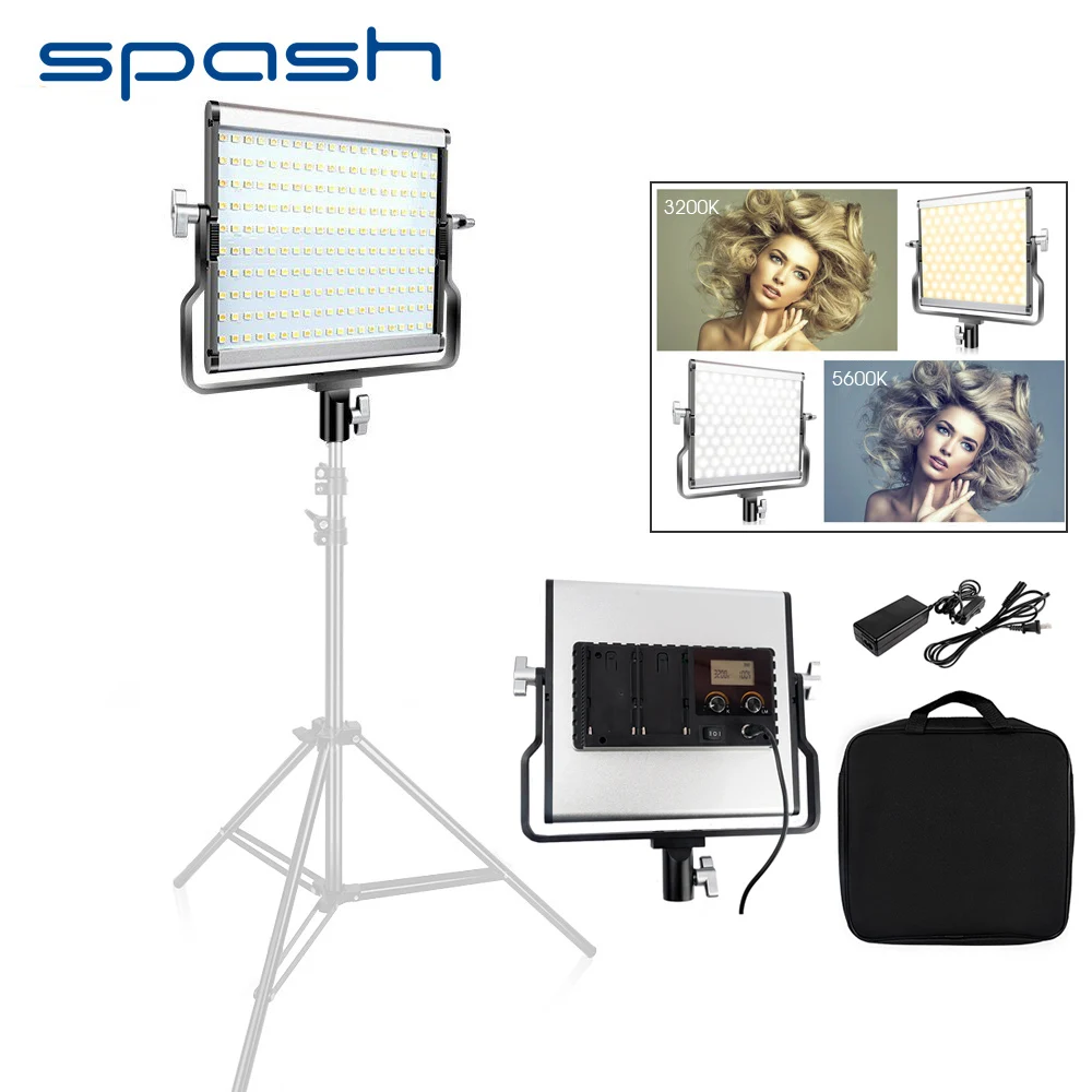 

spash L4500 Portable LED Video Light Bi-color 3200K-5600K Dimmable Photography Lighting Photo Studio Light Metal Panel Lamp