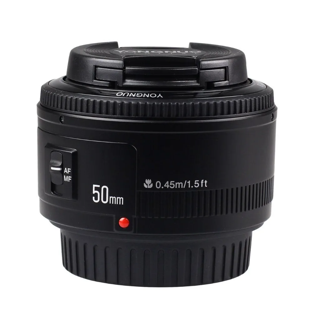 YONGNUO YN50mm f1.8 YN EF 50 мм f/1,8 AF объектив YN50 апертура Автофокус для Canon EOS DSLR камер+ бленда+ сумка+ ткань для объектива