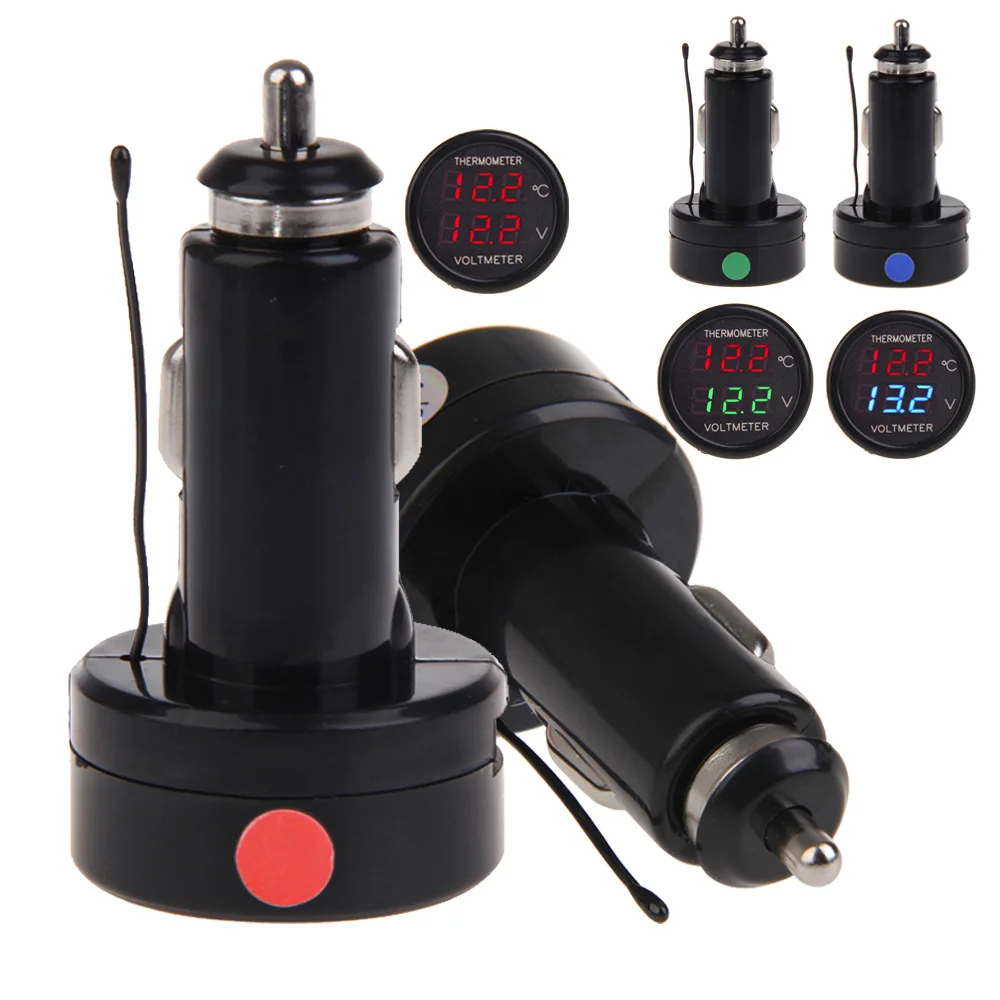 2 In 1 Car Auto Dual Display LED Digital Thermometer Voltmeter Car