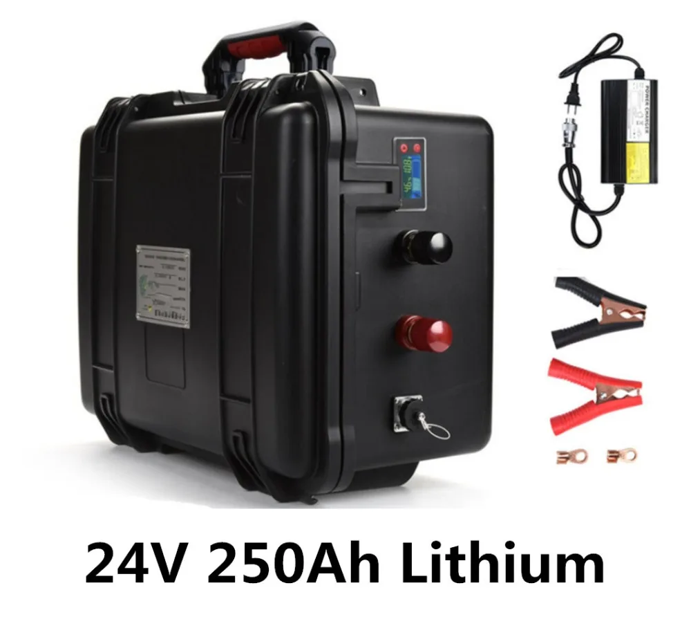 24V 250Ah lithium li ion battery pack with BMS for Marine Leisure Yachts RV autocaravanas