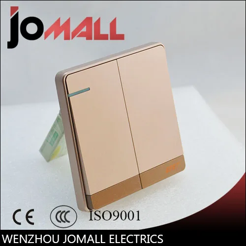 

Luxury rose gold slim Wall Switch Panel, Light Switch 2 Gang 2 Way Push Button Rocker Switch 16A,110~250V, 220V