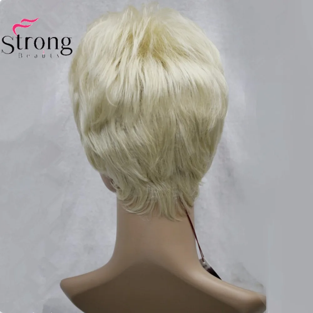 Strongbeauty Для женщин синтетический парик черный/блондинка короткие прямые волосы натурального Искусственные парики