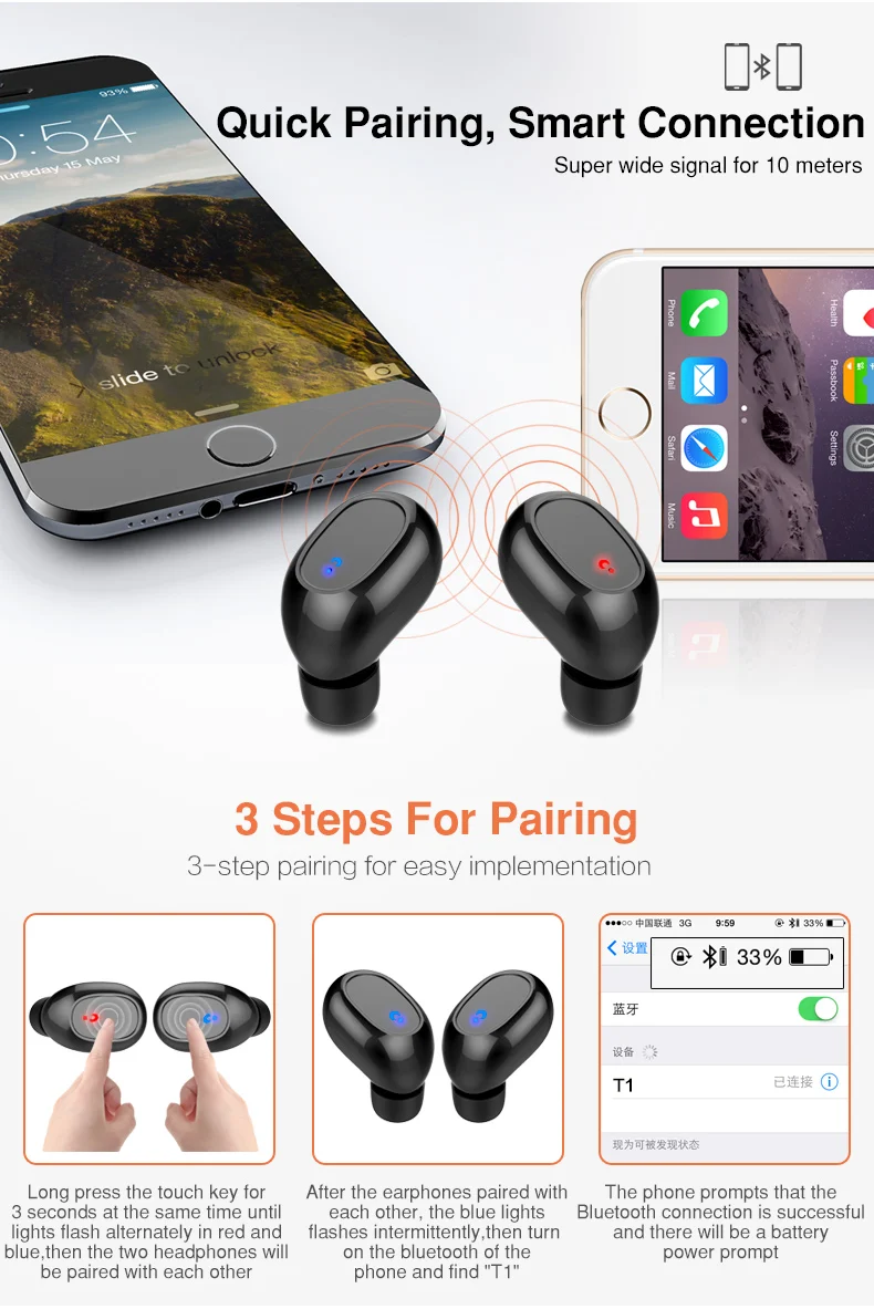 TWS Mini In-ear Bluetooth Earphone Wireless Earbuds Stereo Bass Sound Headset With Mic Charging Box For iPhone Phone Xiaomi  (14)