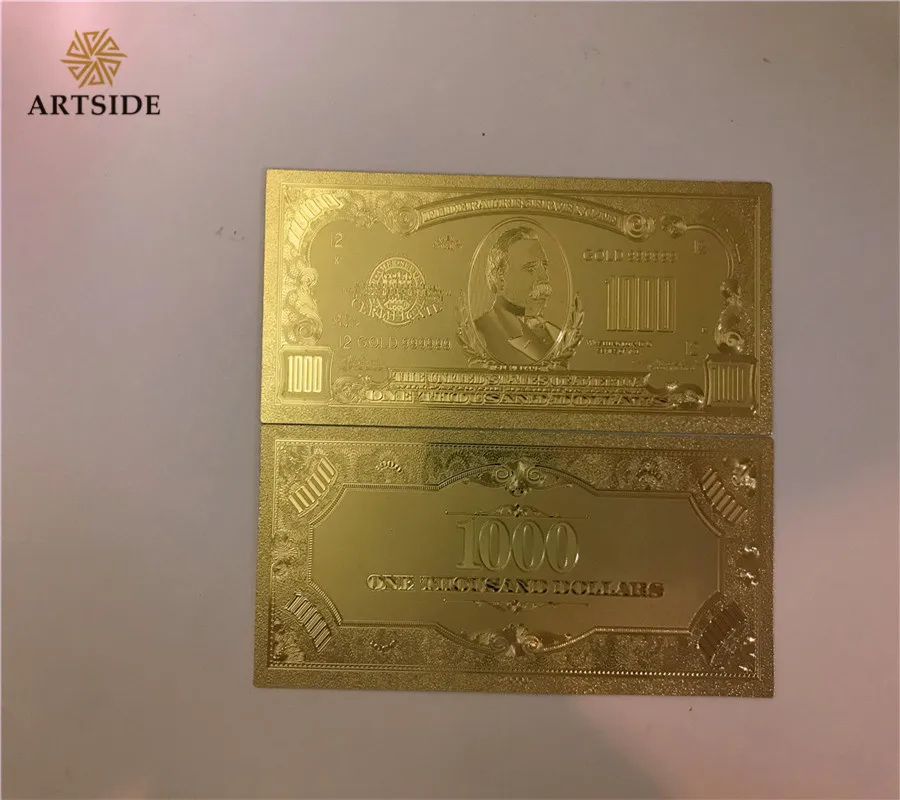 Collectible 500 100000 Dollar American Bill 24k Gold Plated Fake