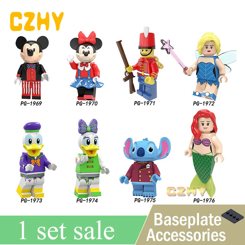 

Set Building Blocks Pumping Series Cartoon Movie Bricks Duck Daisy Little Fairy Stitch Model For Children Toys PG8225