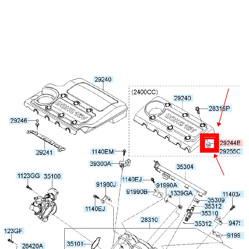 4 pieces for Hyundai sonata YF SONATA 08-10 NF for kia K5 I45 optima 11 insulator insulated engine cover