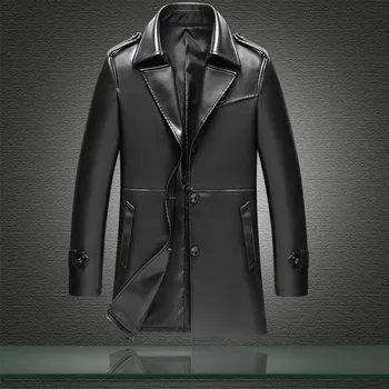 

2019 New high-grade Motorcycle leather Jacket Genuine Turn-down Collar Classic Biker Jacket Slim Biking Riding 80s top coat