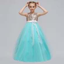Классические линии рукавов блестками Платье в цветочек для девочек для свадьбы Вечерние Причастия платье принцессы на день рождения pageant первое