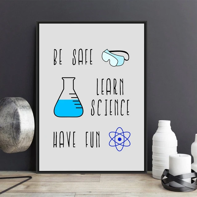 Chemistry Lab Safety Sign Art Canvas Print Poster , Chemistry Science