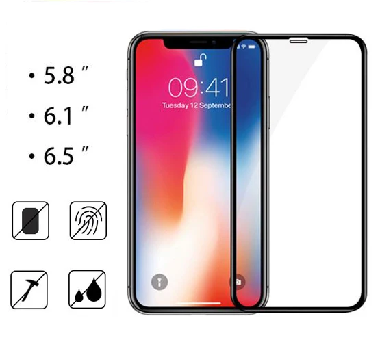 

1pcs Full Cover Tempered Glass for iPhone X Xs Screen Protector 3D Protective Glass Film for iPhone Xs Max on iPhone XR 2018 New