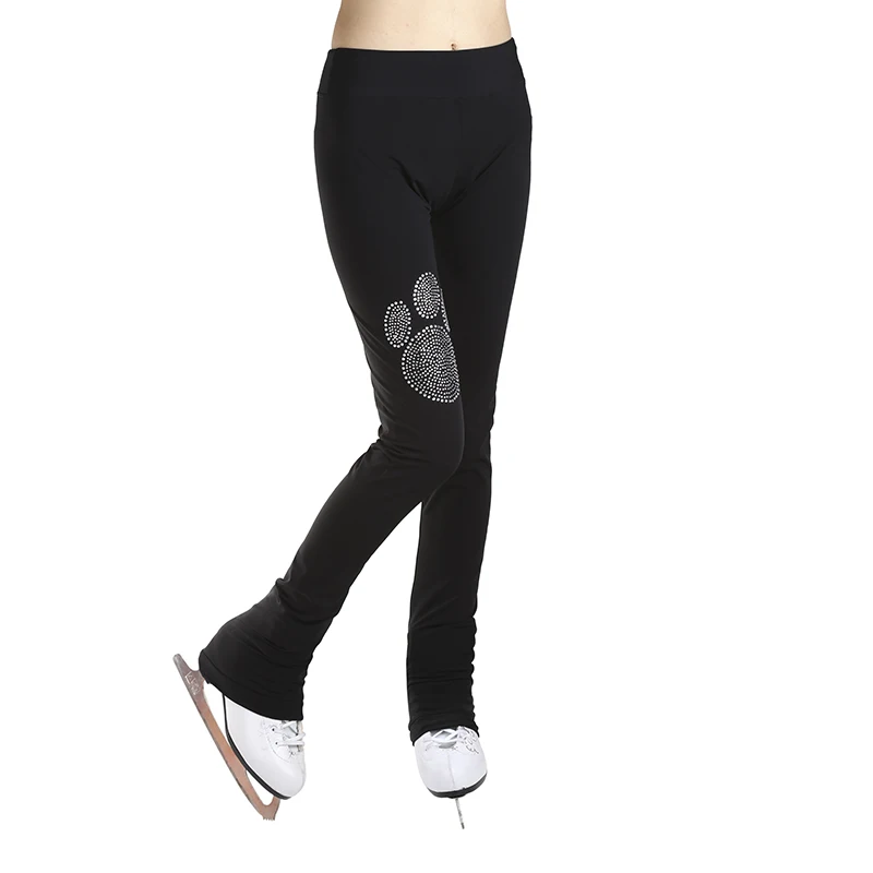 Подгонянные брюки для фигурного катания длинные брюки для девочек женские тренировочные соревнования Patinaje Катание на коньках теплый флис гимнастика 27