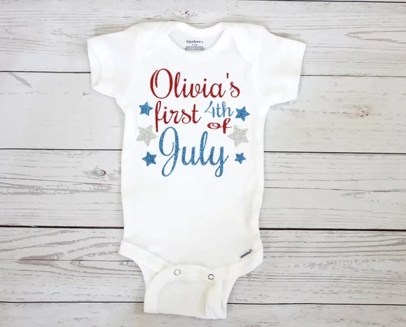 Одежда для маленьких мальчиков и девочек с надписью My first 4th of July боди цельный
