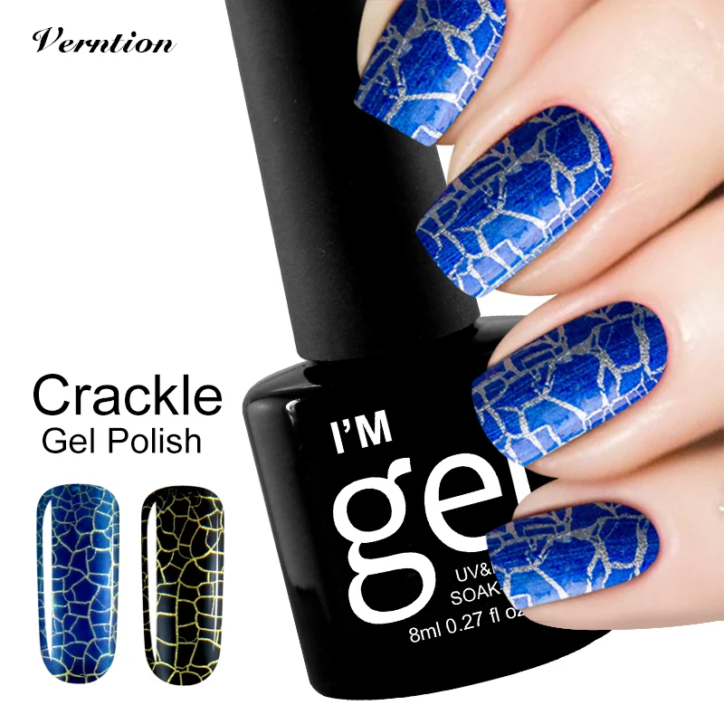brand Crack Nail Polish Glue Crackle UV Gel Nail Polish Lucky 12 Color