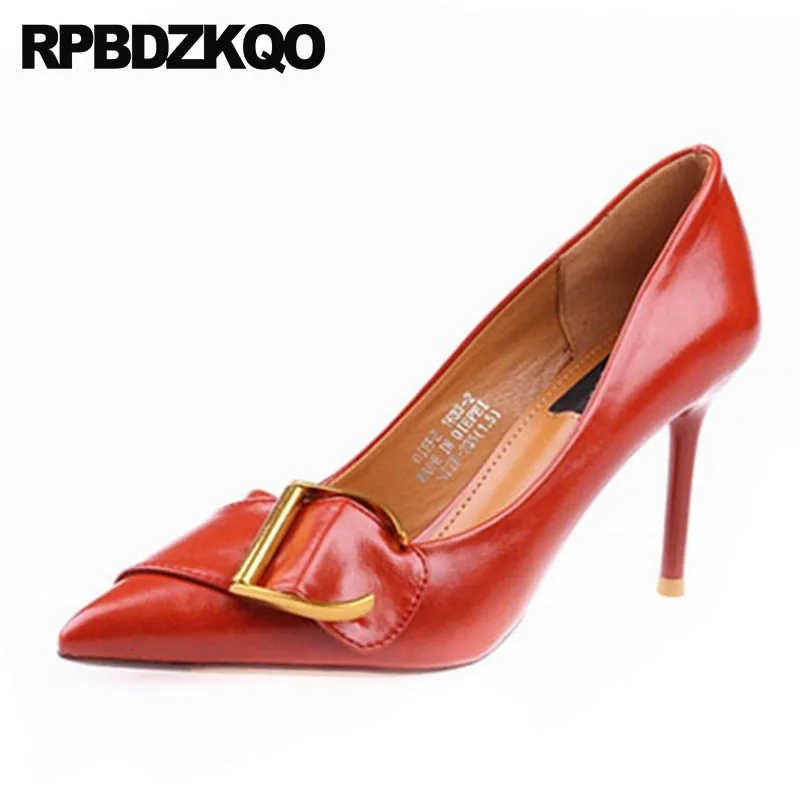 

Orange Shoes Women Super Metal Pumps Ultra Extreme Designer Ladies White High Heels Scarpin Celebrity Discount Pointed Toe