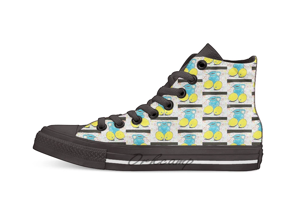 

free lemons 1 Design breathable Casual High Top lace-up Canvas shoes sneakers