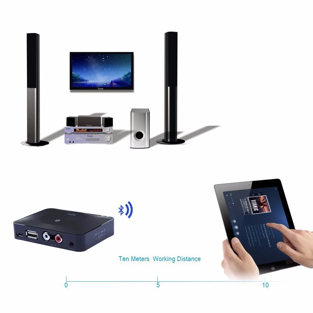 NFC Bluetooth Wireless Desktop Stereo Audio Music Receiver DVD Player Car Speaker USB Adapter (24)