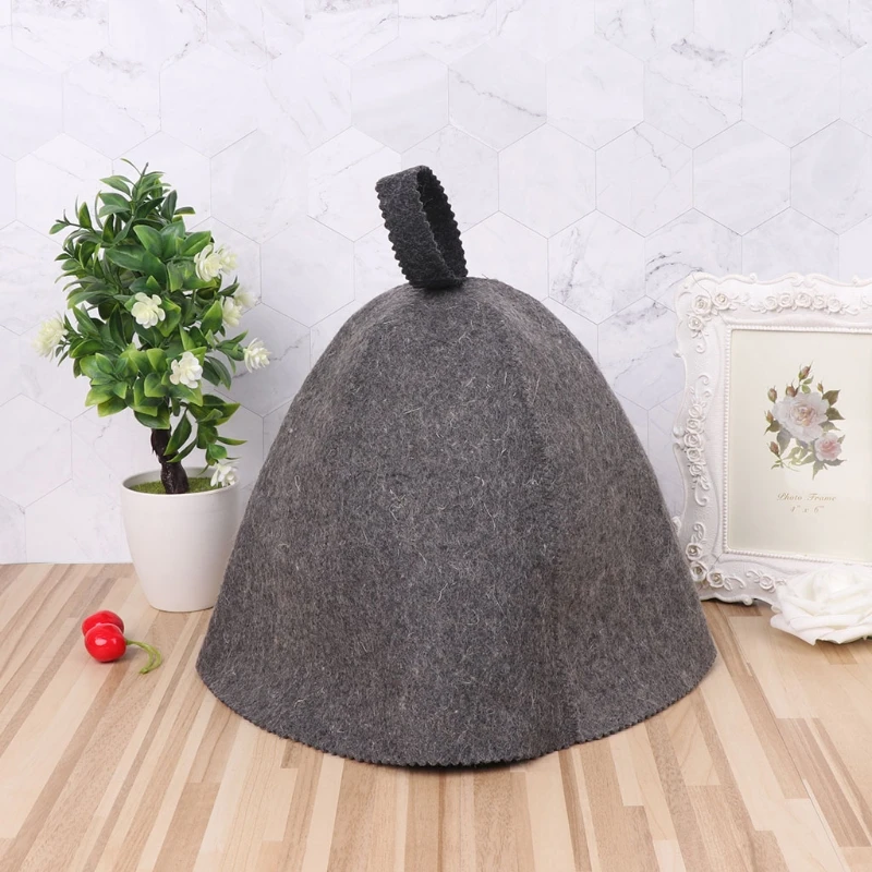 

Bathroom Accessories Sauna Hat Wool Felt Anti Heat Banya Hair Cap For Women Bath House