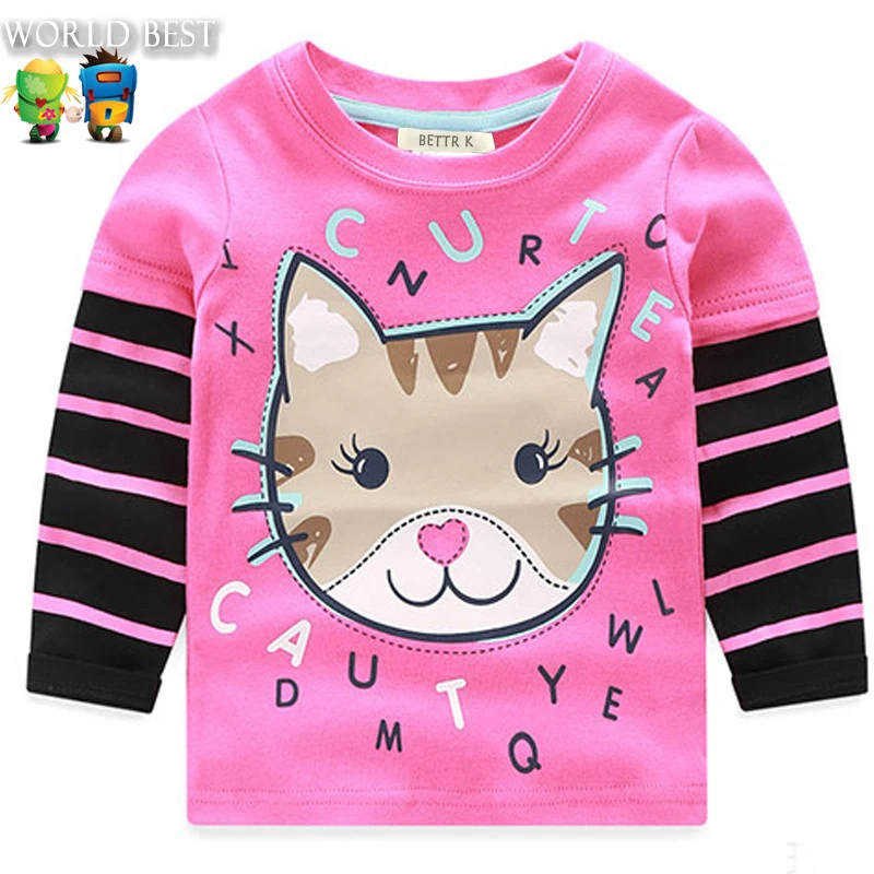 2016 New Fashion Spring Autumn Baby Girl Clothes Hot Baby Girl Long Sleeve Tops T shirt