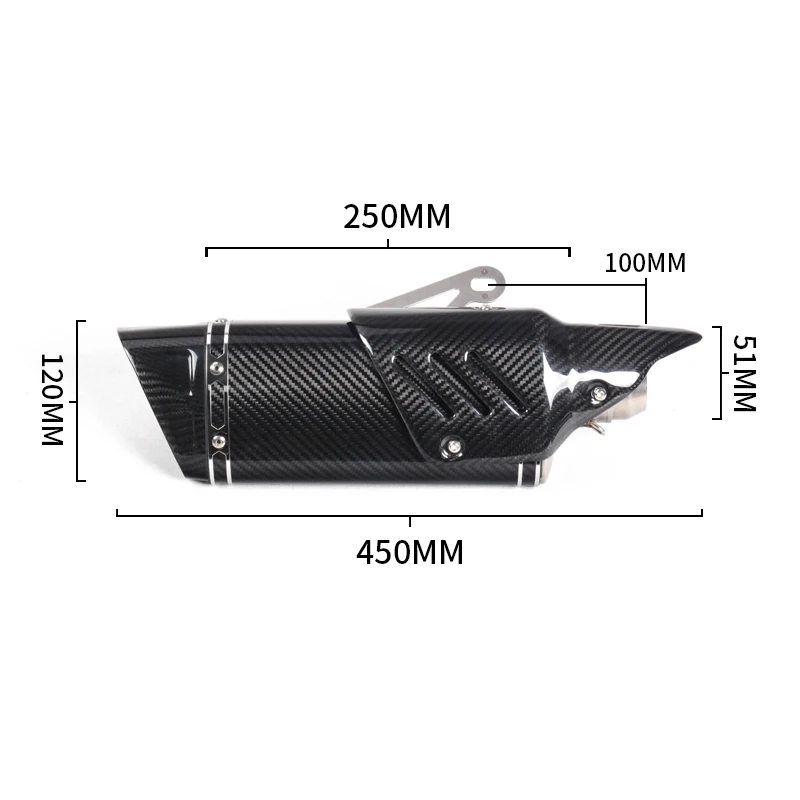 38~ 51 мм Универсальная выхлопная труба мотоцикла из углеродного волокна с лазерной маркировочная наклейка для NC750/Xmax/CB500X/Suzuki GSR 600