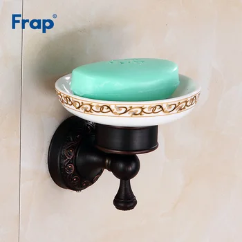 

Frap Soap Dishes Black Color Wall Mounted Soap Holder Soap Dish White Ceramic Dishes Bathroom Hardware Accessories Y18031