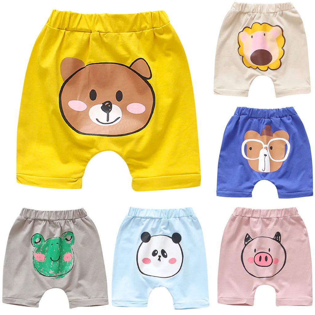 

Toddler Shorts Baby Boys Girls Cartoon Animals Print Casual Elastic Shorts Summer Cotton Children's Clothing high quality@43