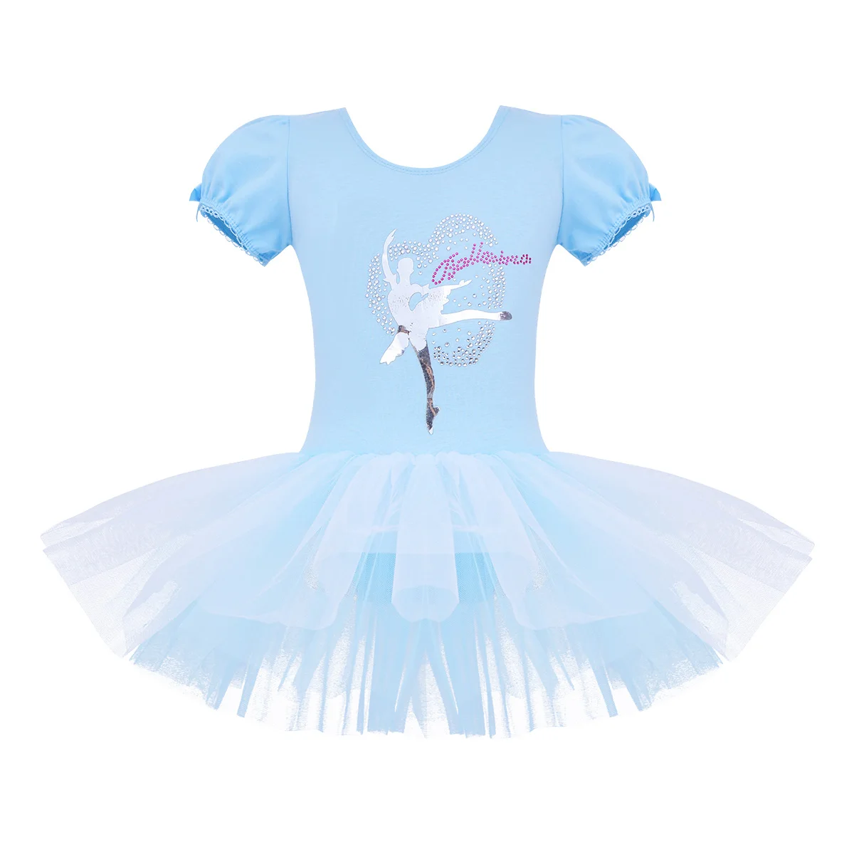 Сетчатое блестящее платье со стразами для маленьких девочек, балетные и гимнастические танцевальная пачка, балетное платье для