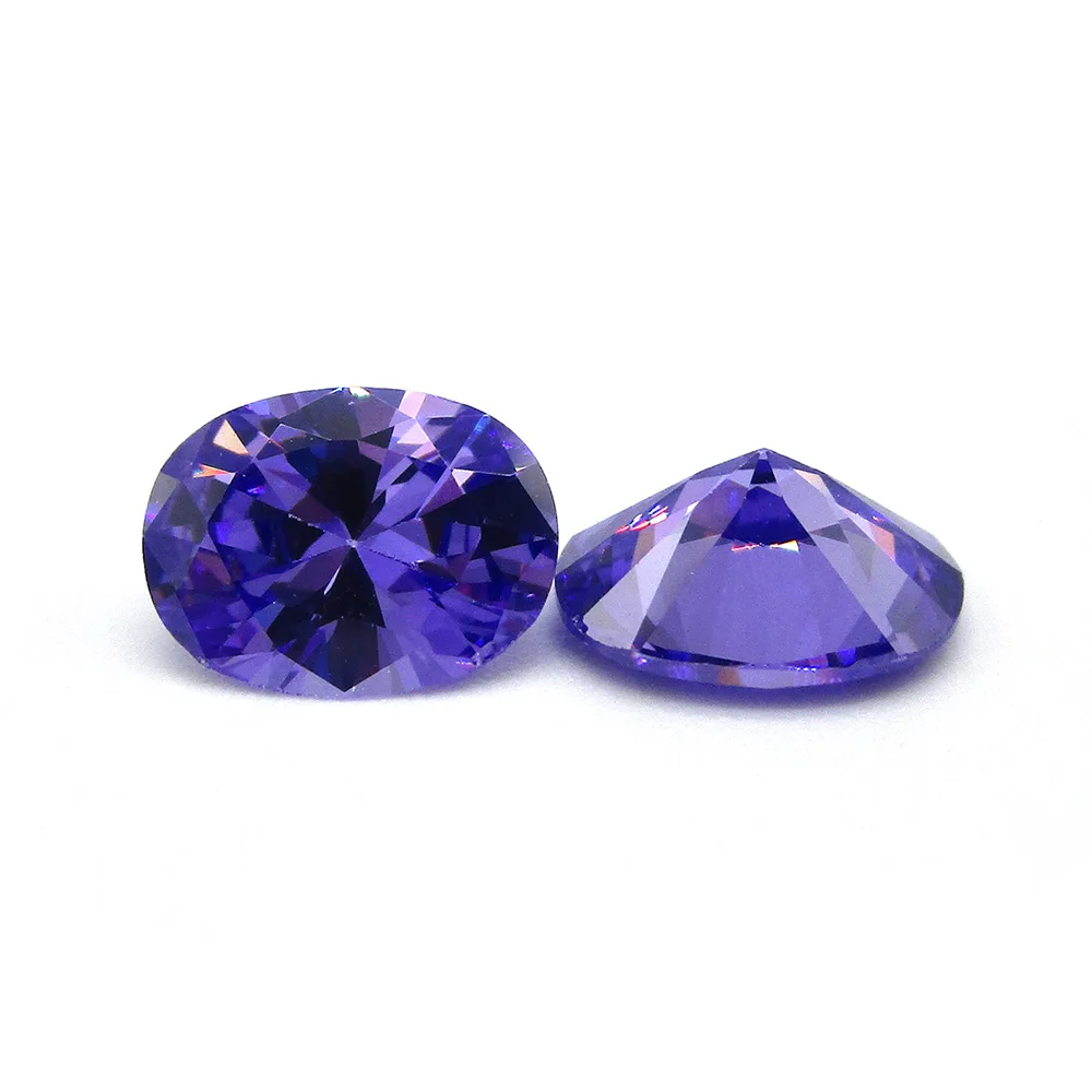 Purple Качество 5A 2x3~ 13x18 мм овальной огранки CZ камень золотой, оливковый, фиолетовый, гранат, Розовый Синтетический свободный циркониевый куб камень для ювелирных изделий - Цвет: Purple