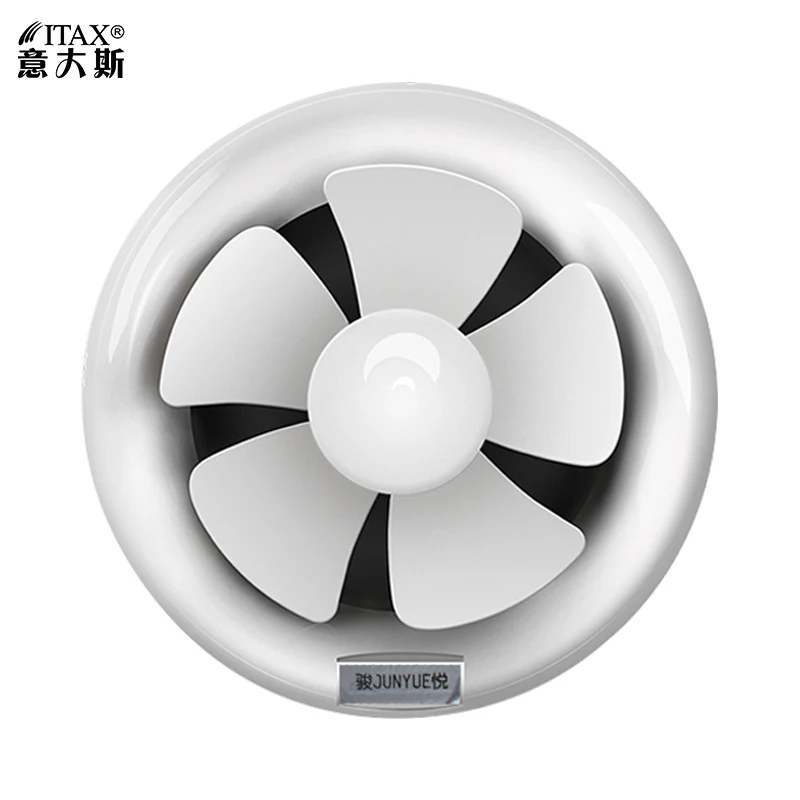 

Round bath kitchen lampblack glass wall pipe type ventilation fan bathroom exhaust 6 inch 8 inchITAS9918AA