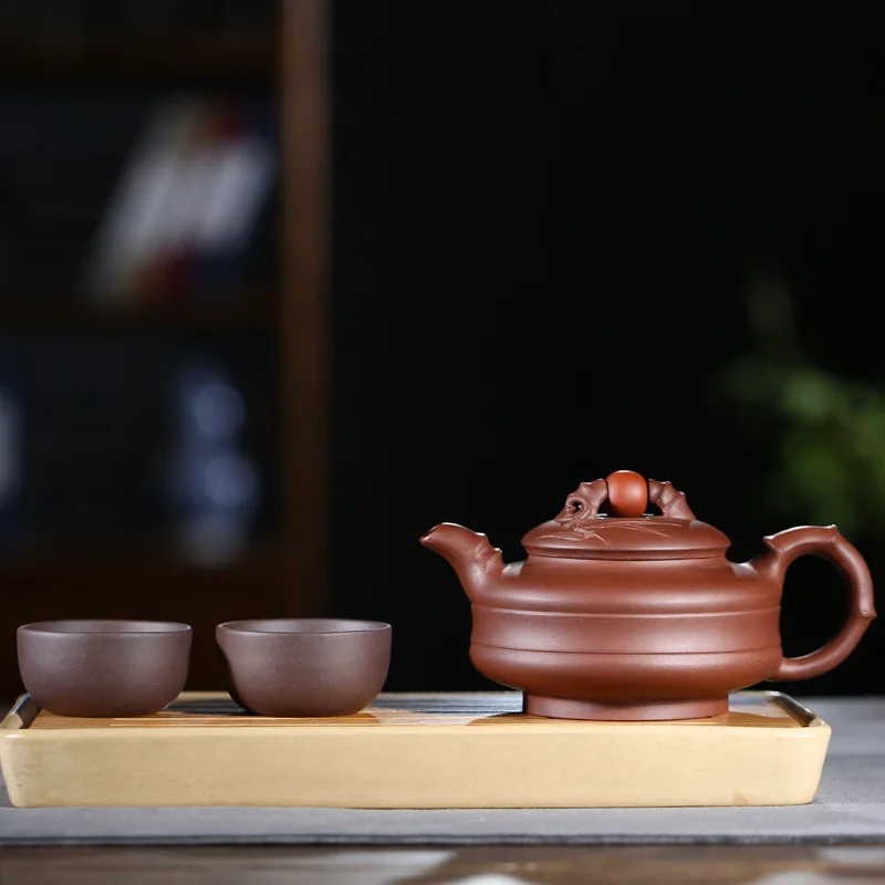 Знаменитый yixing artisan фиолетовая глина фиолетовый металлический пурпурный глина для запуска Фиолетовый Глиняный заварочный чайник чайные наборы на заказ подарочные наборы
