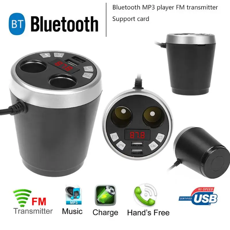 Bluetooth автомобильный комплект беспроводной fm-передатчик радио адаптер fm-модулятор громкой связи Музыка Mp3 прикуриватель двойной USB зарядное устройство Новинка